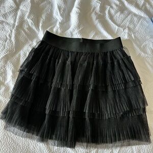 Elan Black Layered Mini Skirt
